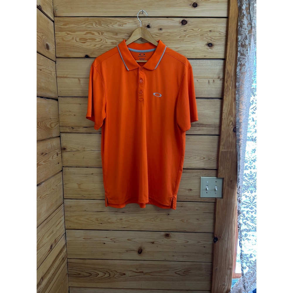 Oakley Mens Regular Fit Polo Shirt Orange Short Sleeve Golf Pique XL RN96548